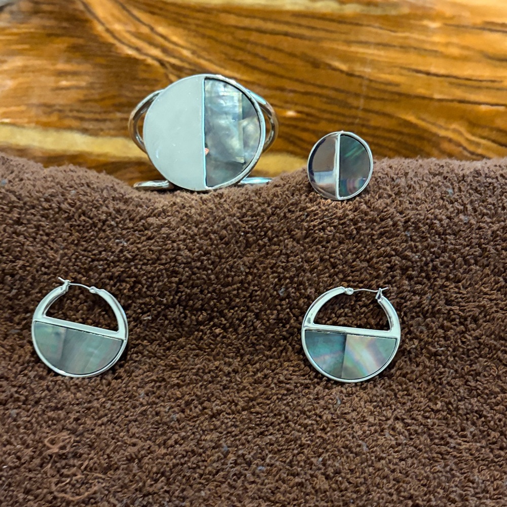 Silver and Mother of Pearl Jewelry Set